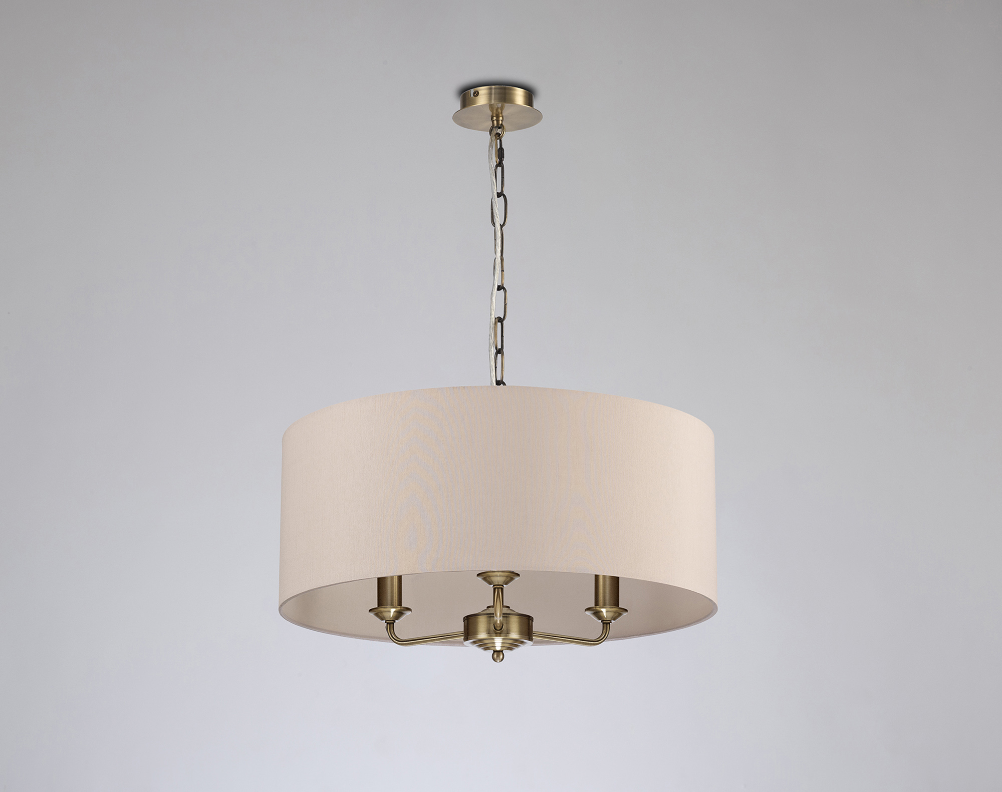 Banyan 50cm 3 Light Pendant Antique Brass, Nude Beige/Moonlight DK0050  Deco Banyan